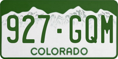 CO license plate 927GQM