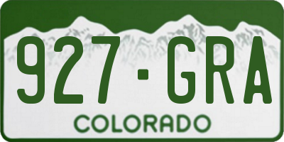 CO license plate 927GRA