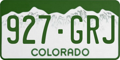 CO license plate 927GRJ