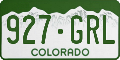 CO license plate 927GRL