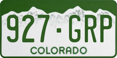 CO license plate 927GRP