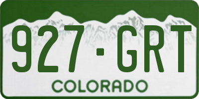 CO license plate 927GRT