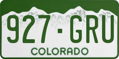 CO license plate 927GRU