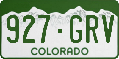 CO license plate 927GRV