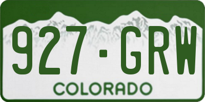 CO license plate 927GRW