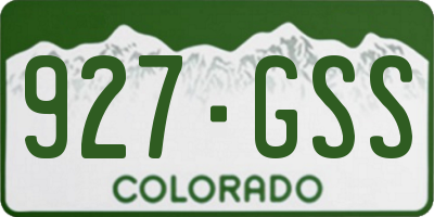 CO license plate 927GSS