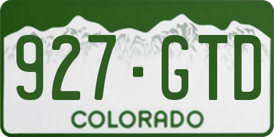 CO license plate 927GTD
