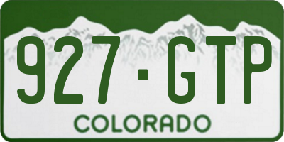 CO license plate 927GTP