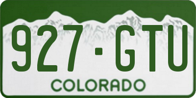 CO license plate 927GTU