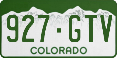 CO license plate 927GTV