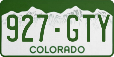 CO license plate 927GTY