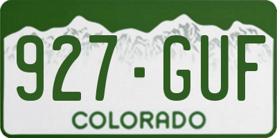 CO license plate 927GUF