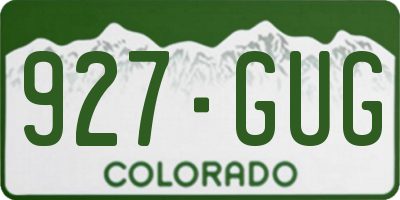 CO license plate 927GUG