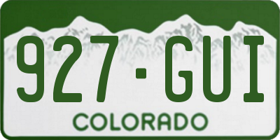 CO license plate 927GUI