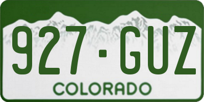 CO license plate 927GUZ