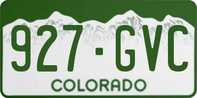 CO license plate 927GVC