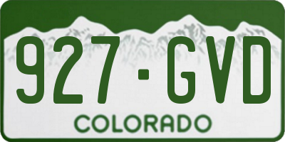 CO license plate 927GVD