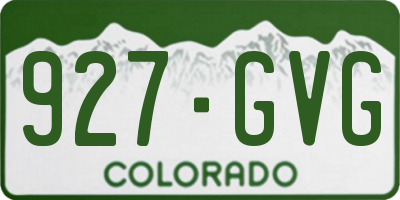 CO license plate 927GVG