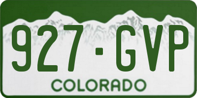 CO license plate 927GVP