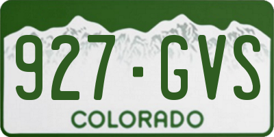 CO license plate 927GVS