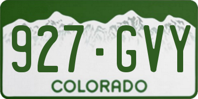 CO license plate 927GVY