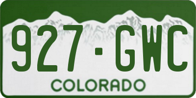 CO license plate 927GWC