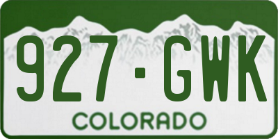 CO license plate 927GWK