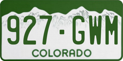 CO license plate 927GWM