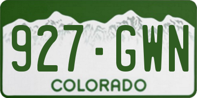 CO license plate 927GWN