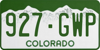 CO license plate 927GWP