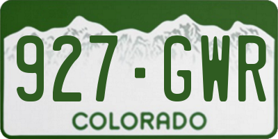 CO license plate 927GWR