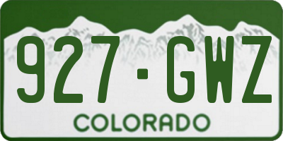 CO license plate 927GWZ