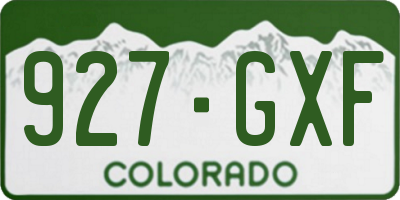 CO license plate 927GXF