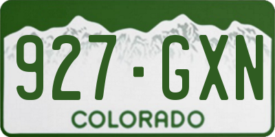 CO license plate 927GXN