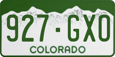CO license plate 927GXO