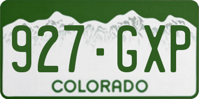 CO license plate 927GXP