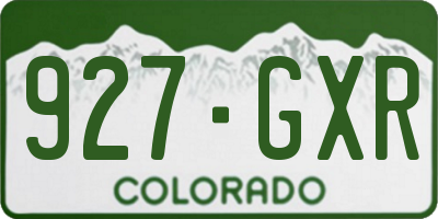 CO license plate 927GXR