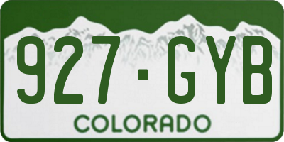 CO license plate 927GYB