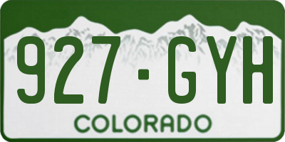 CO license plate 927GYH