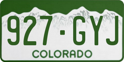 CO license plate 927GYJ