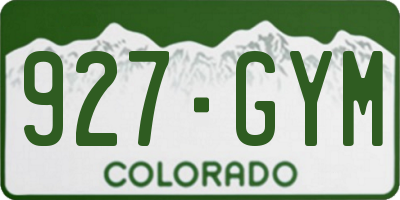 CO license plate 927GYM