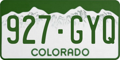 CO license plate 927GYQ