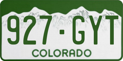 CO license plate 927GYT