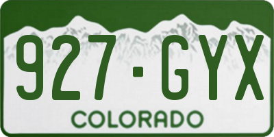 CO license plate 927GYX