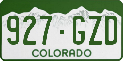 CO license plate 927GZD