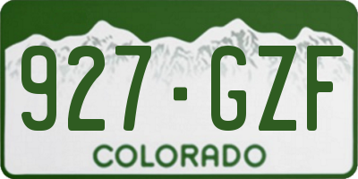 CO license plate 927GZF