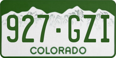 CO license plate 927GZI