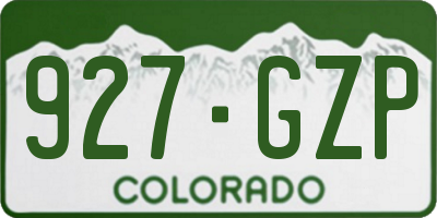 CO license plate 927GZP