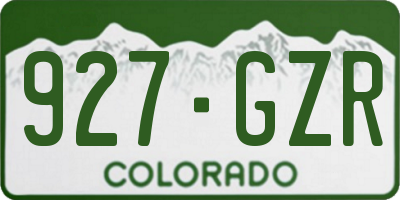 CO license plate 927GZR