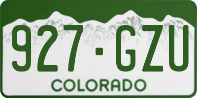 CO license plate 927GZU